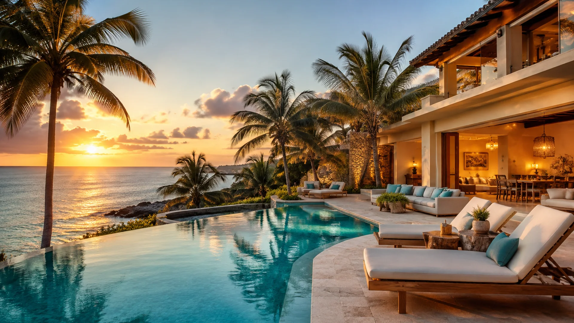 Villa Coral con piscina y vista al mar